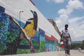 Венесуелець створив на паркані картину з 300 тисяч кришок