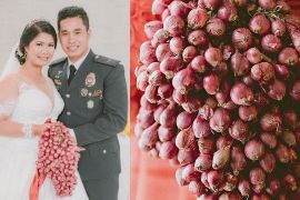 Філіппінська наречена пішла під вінець із букетом із цибулі