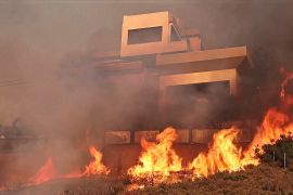 Лісові пожежі знищують будинки поблизу Афін