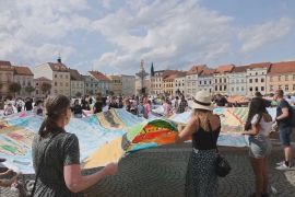 Десятки гігантських картин намалювали до 760-річчя міста Чеські Будейовиці