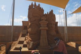 Піщані скульптури в середньовічному стилі показали на фестивалі в Данії