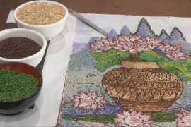 Камбоджійська художниця створює дивовижні картини з рису